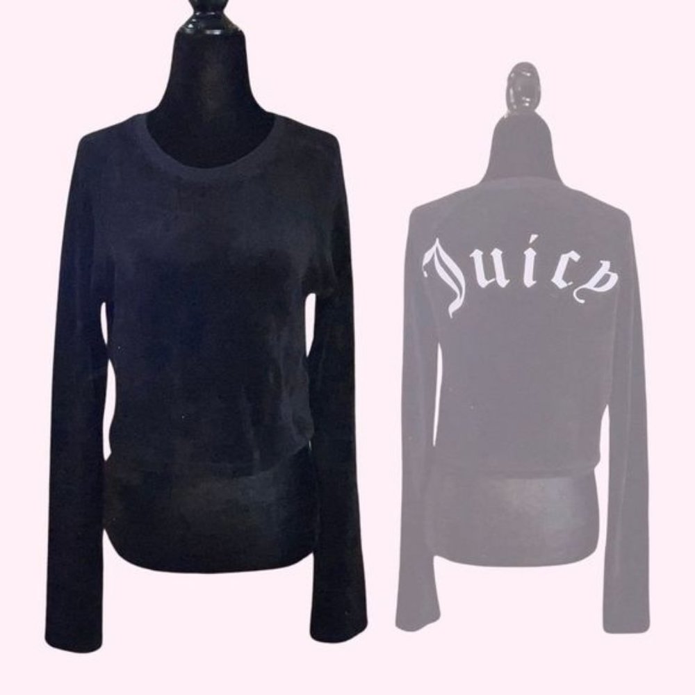 Black Cropped Velour Juicy Couture Top